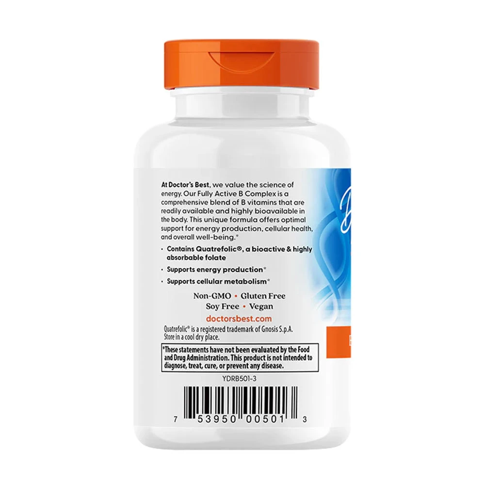 Doctor's Best - Fully Active B-Complex with Quatrefolic - 60 Veggie Capsules - Image 3