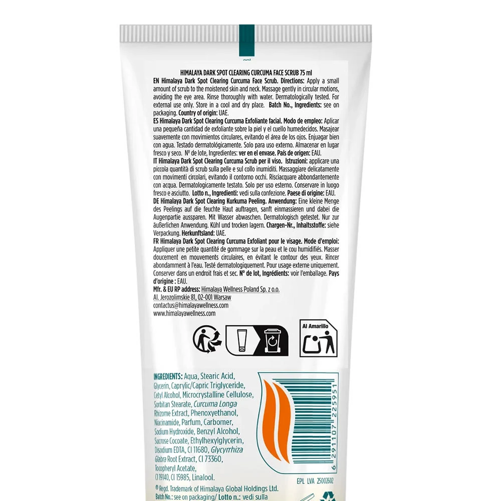 Himalaya - Dark Spot Clearing Turmeric Face Scrub - 75 ml - Image 2