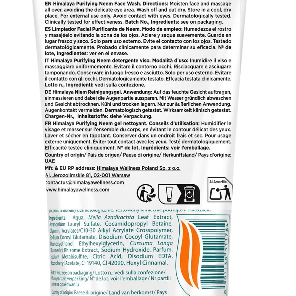 Himalaya - Purifying Neem Face Wash - 150 ml - Image 2