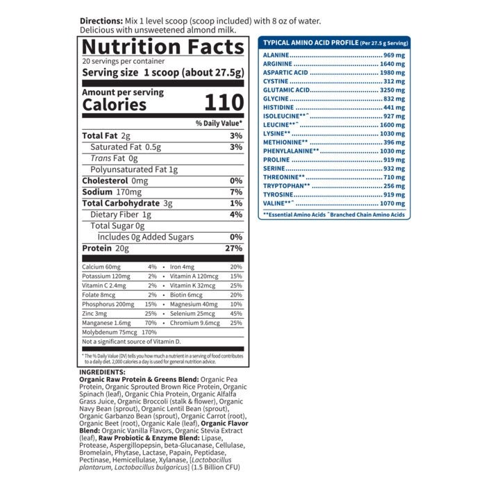 Garden of Life - Raw Protein & Greens - 550-650g - Image 2