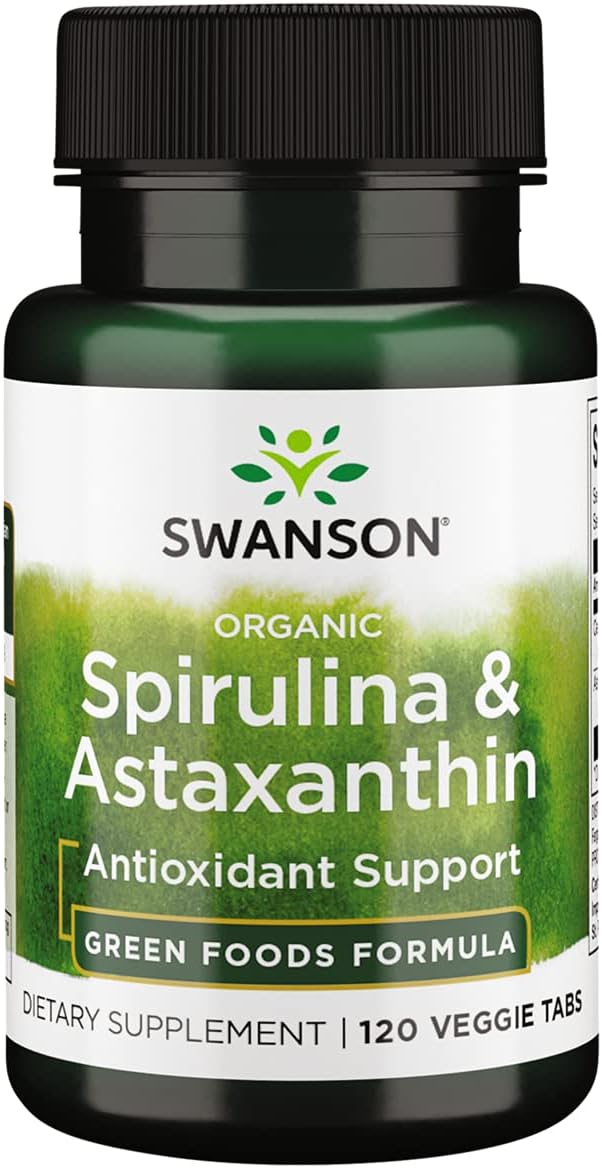 Swanson - Spirulina & Astaxanthin - 120 Veggie Tablets - Image 2