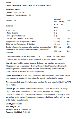 Citrusfrugt - 8 x 10 tællerrør