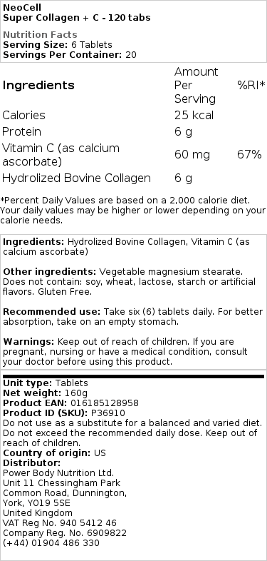 NeoCell - Super Collagen + C - 120 Tablets - Image 2