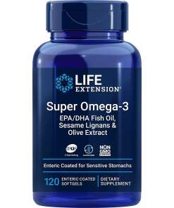 Super Omega-3 EPA/DHA with Sesame Lignans & Olive Extract - 120 enteric coated softgels