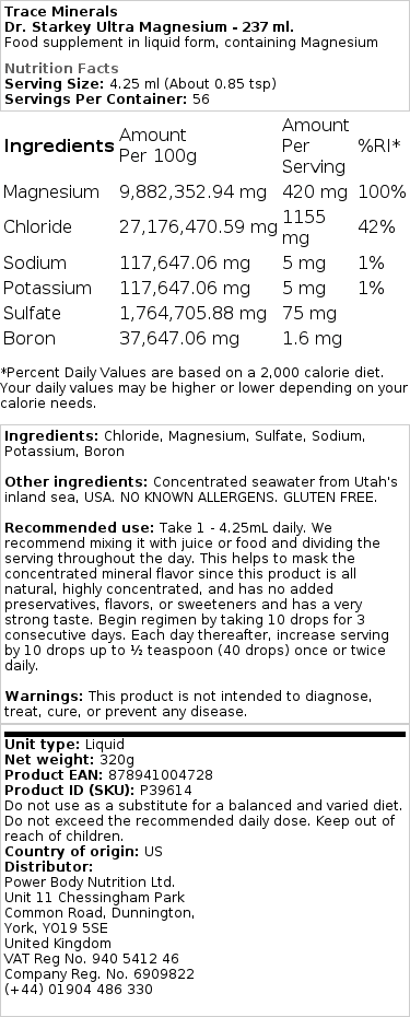 Trace Minerals - Dr. Starkey Ultra Magnesium - 237 ml - Image 2
