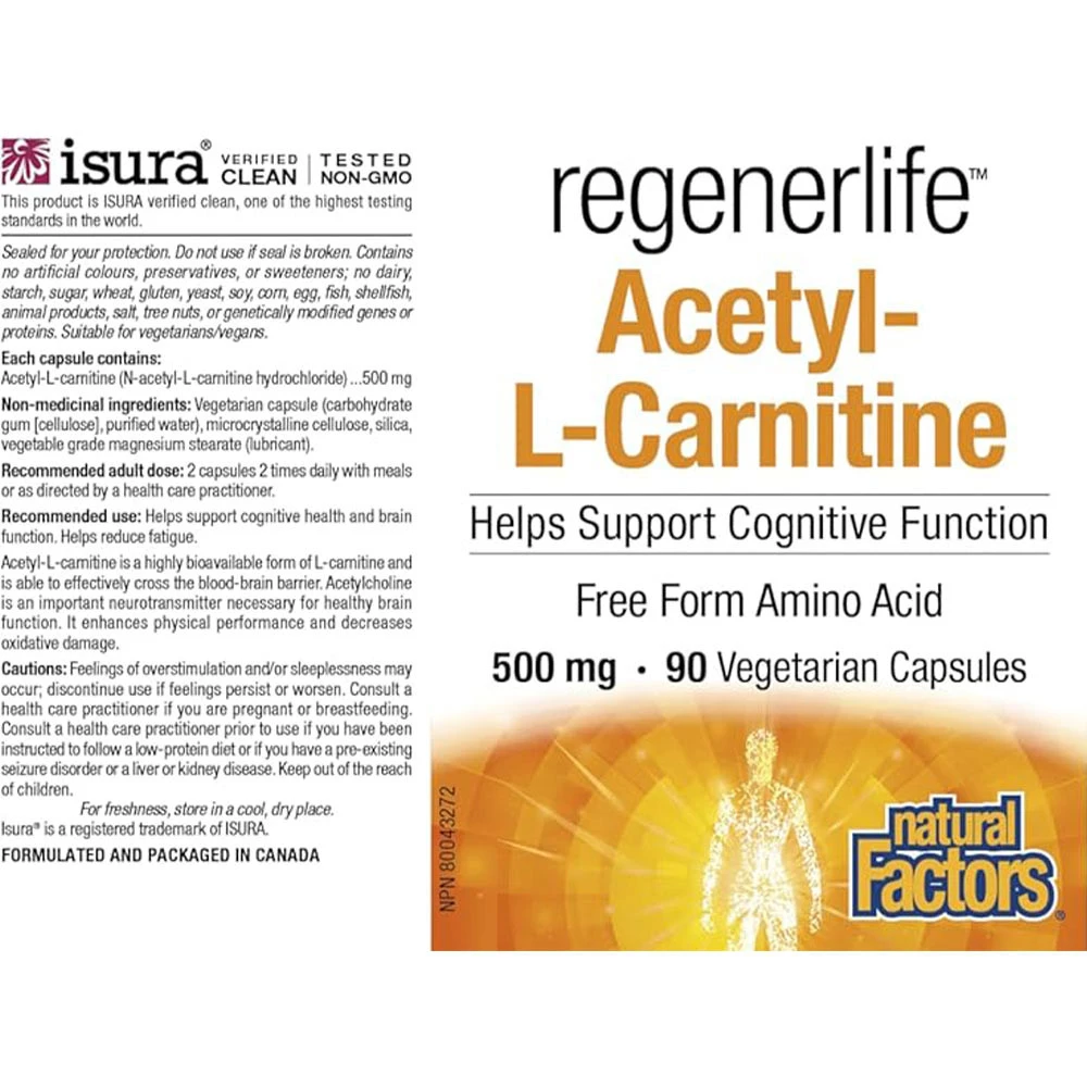 Natural Factors - Acetyl-L-Carnitine - 90 Capsules - Image 2