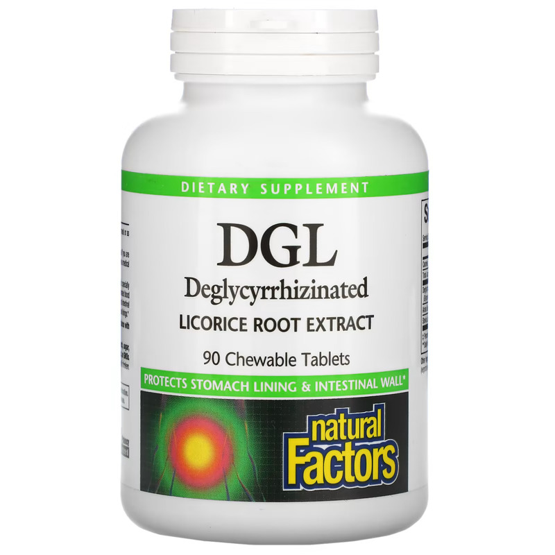 Natural Factors DGL Deglycyrrhizinated Licorice Root 400mg 90 chewable tablets