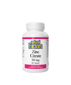 Natural Factors Zinc Citrate 50 mg (90 Tablets)