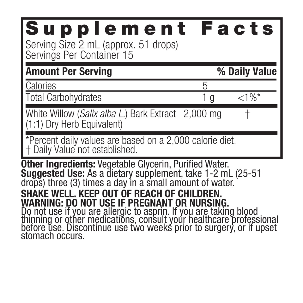 Nature's Answer - Alcohol-Free White Willow 2000mg - 30ml - Image 4