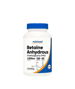 Nutricost Betaine Anhydrous (TMG) Capsules (120 Capsules)