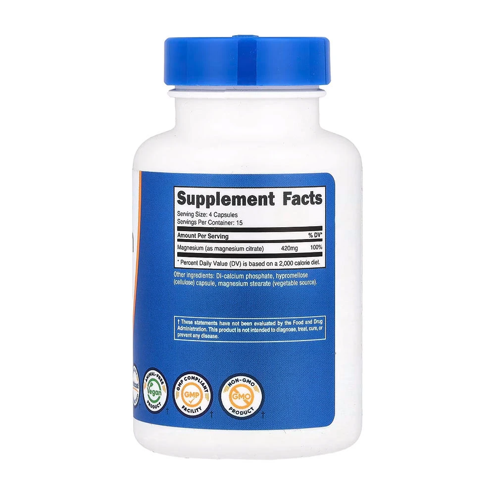 Nutricost - Magnesium Citrate - 420 mg, 60 Capsules - Image 2