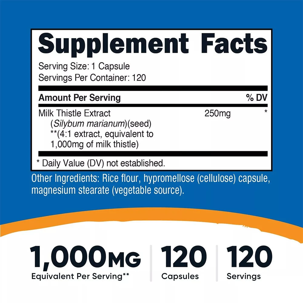 Nutricost - Milk Thistle 1000 mg - 120 Capsules - Image 2
