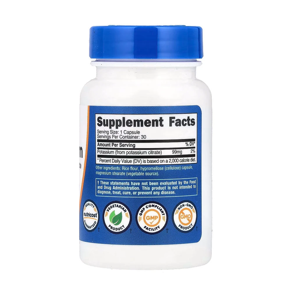 Nutricost - Potassium Citrate - 99 mg, 30 Capsules - Image 2
