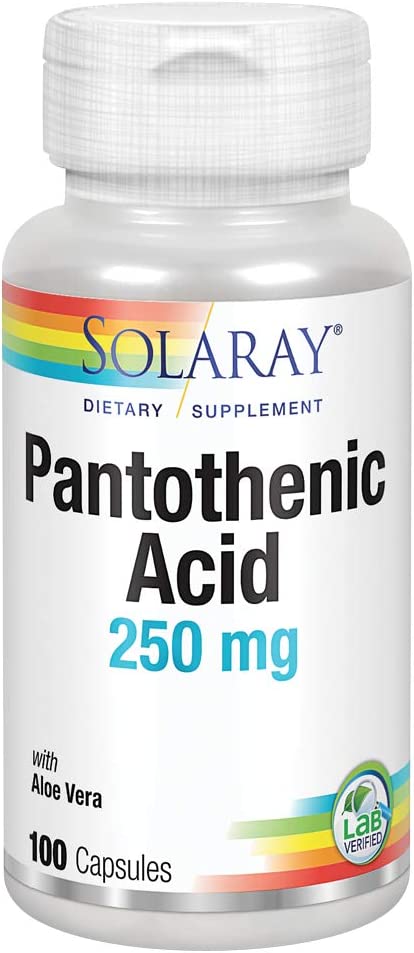 Solaray pantothenic acid 250mg 100 capsules