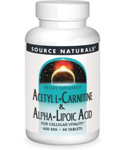 Source Naturals Acetyl-L-Carnitine & Alpha-Lipoic Acid 650mg 60 Veg. Tablets
