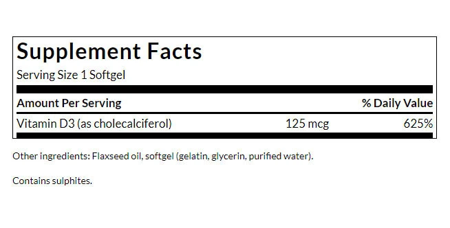 Swanson - Vitamin D3 - 250 Softgels - Image 2