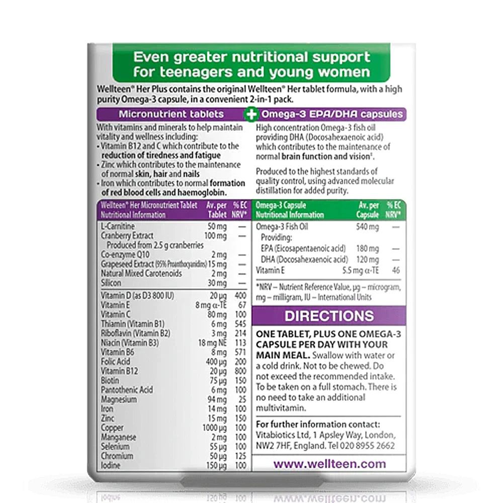 Vitabiotics - Wellteen Her Plus - 56 Tablets - Image 2